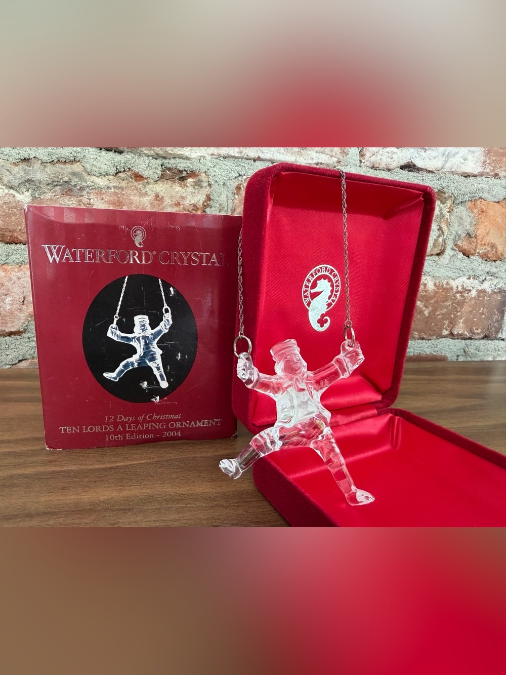 Waterford Crystal 2004 Ten Lords a Leaping 12 Days Christmas Ornament
